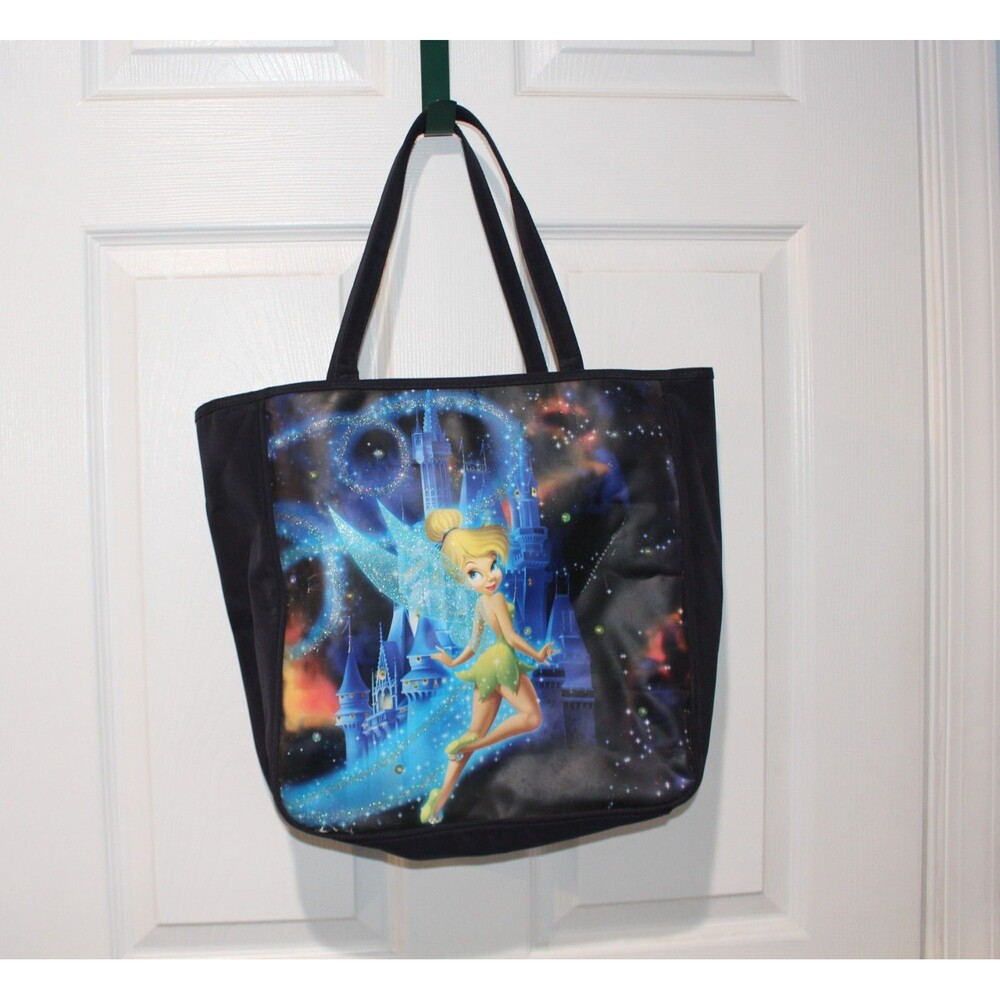 Walt Disney World TINKER BELL Large TOTE Bag Purse BLACK Castle DISNEY PARKS
